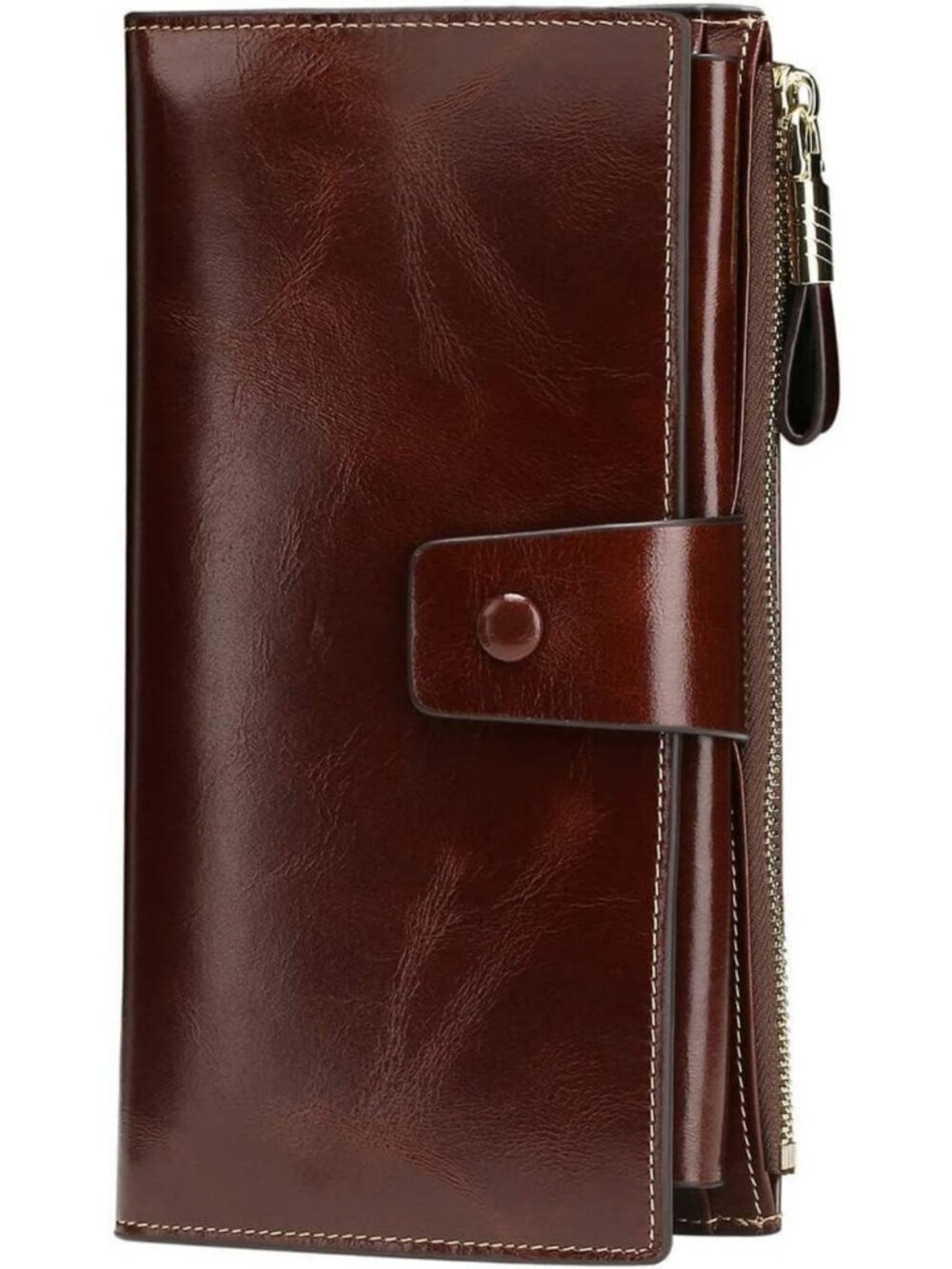 Luxury Genuine Leather RFID Blocking Wallet - Large Capacity Clutch & Card